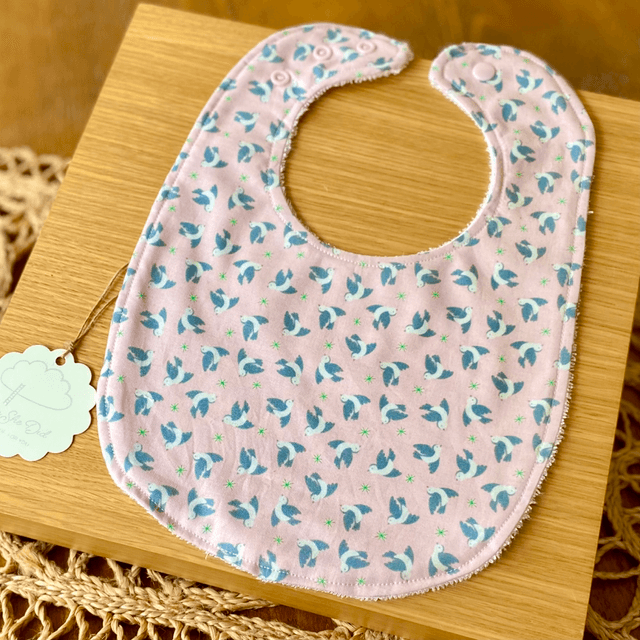 Baby Bib - Pink Doves