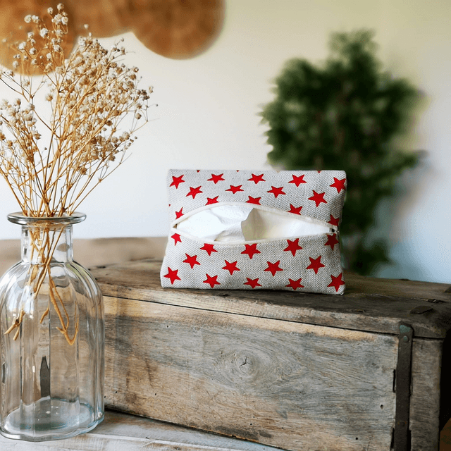 Tissue Pouch - Red Stars