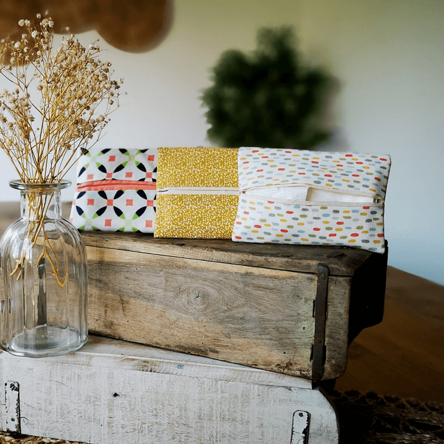Tissue Pouch - Mustard Dotty