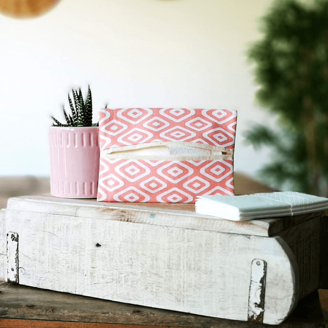 Tissue Pouch - Pink Geometric