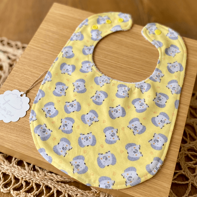Baby Bib - Yellow Elephants