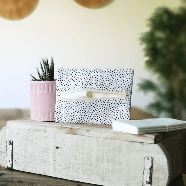 Tissue Pouch - Black &amp; White Dotty