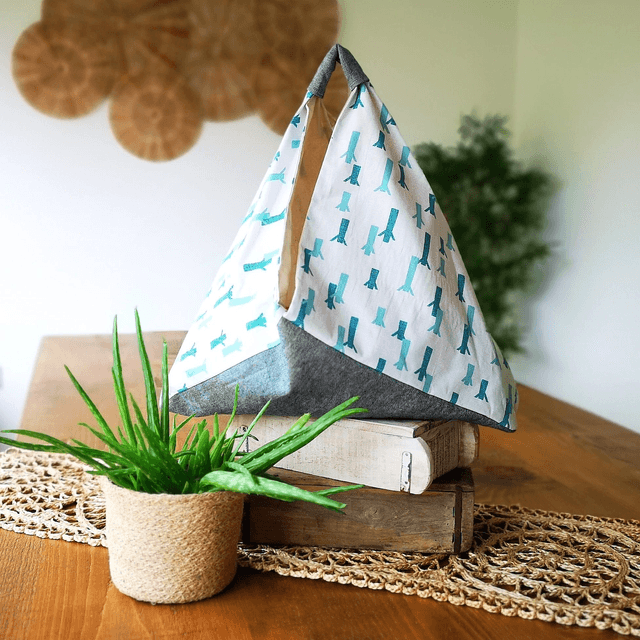 Market Bento Bag - Leafless Trees Denim