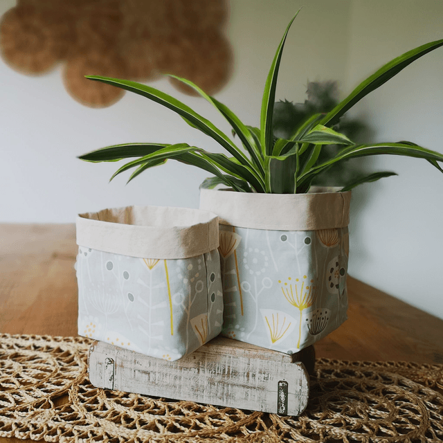 Storage Basket - Scandi Floral Grey